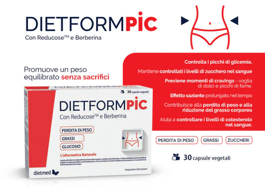 DietForm Pic 30 Capsule Perdita di Peso e Controllo della Glicemia con Berberina e Reducose