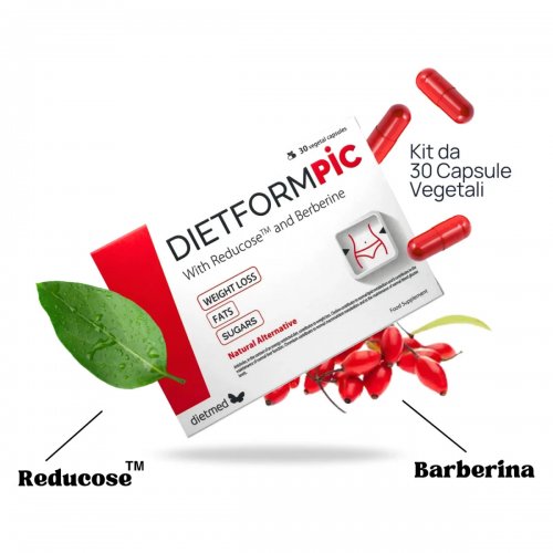 DietForm Pic 30 Capsule Perdita di Peso e Controllo della Glicemia con Berberina e Reducose